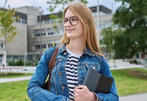 Blonde college student